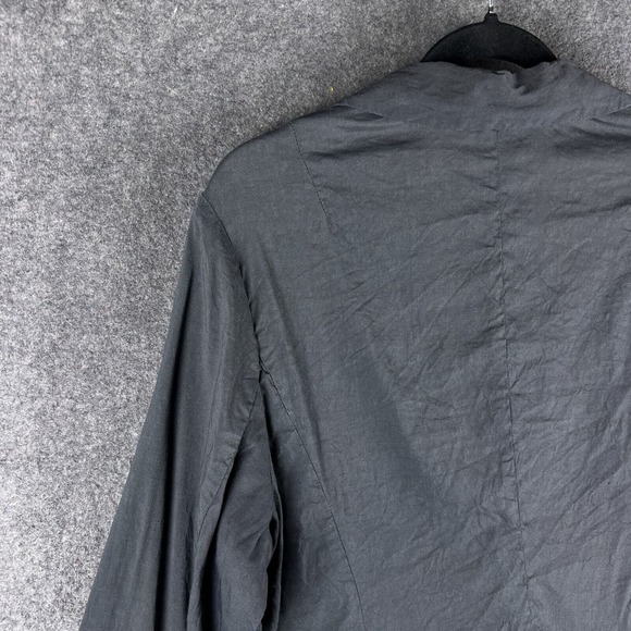 EILEEN FISHER Jacket Womens 16W Gray Linen Blazer Button Front Pockets - Picture 11 of 14